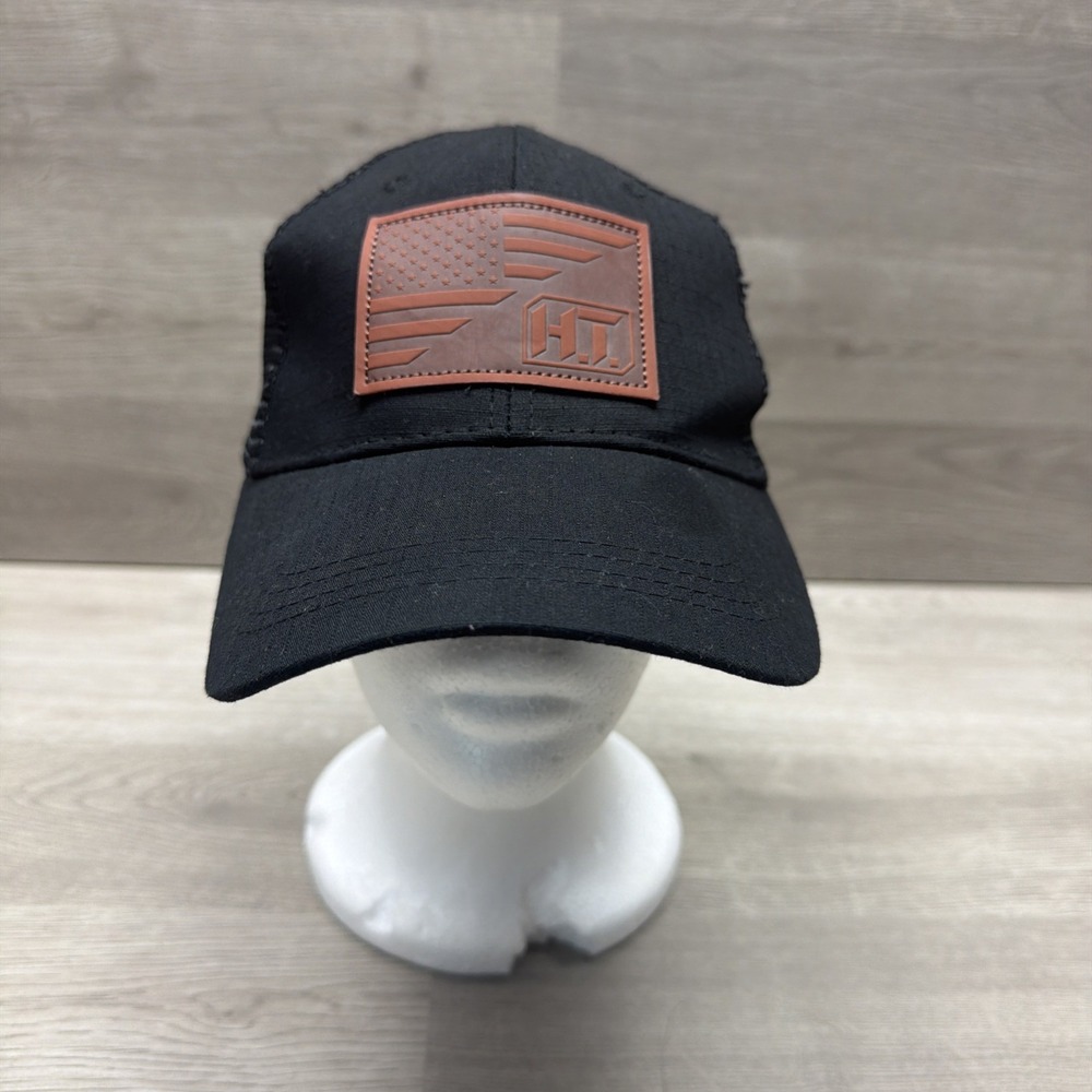 Highland Tactical USA Flag Patch Adult Trucker Hat Cap Black Mesh SnapBack